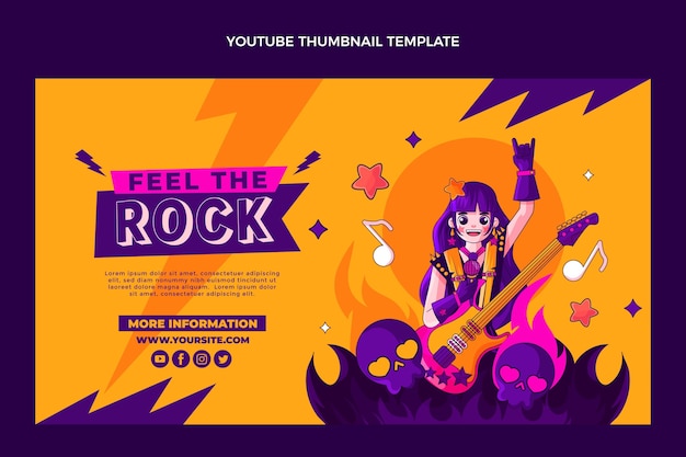 Free Vector hand drawn colorful music festival youtube thumbnail