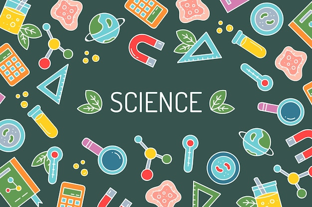 Hand drawn colorful science education background