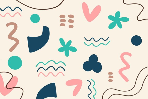 Hand drawn colorful shapes background