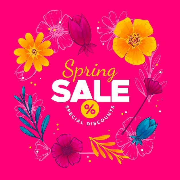 Hand drawn colorful spring sale