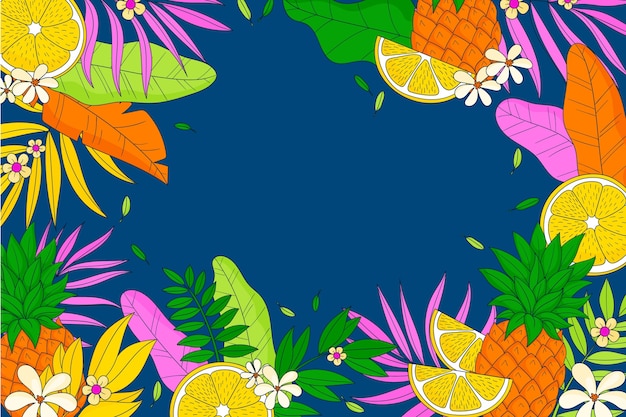 Free Vector hand drawn colorful tropical background