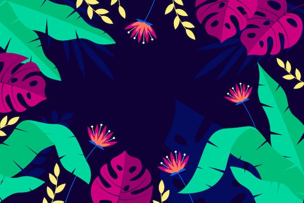 Free Vector hand drawn colorful tropical background