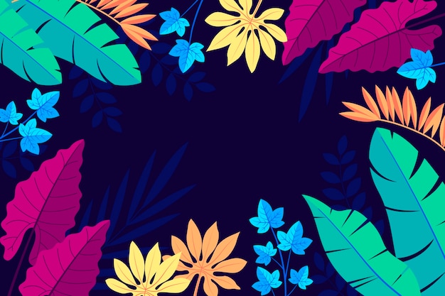 Hand drawn colorful tropical background