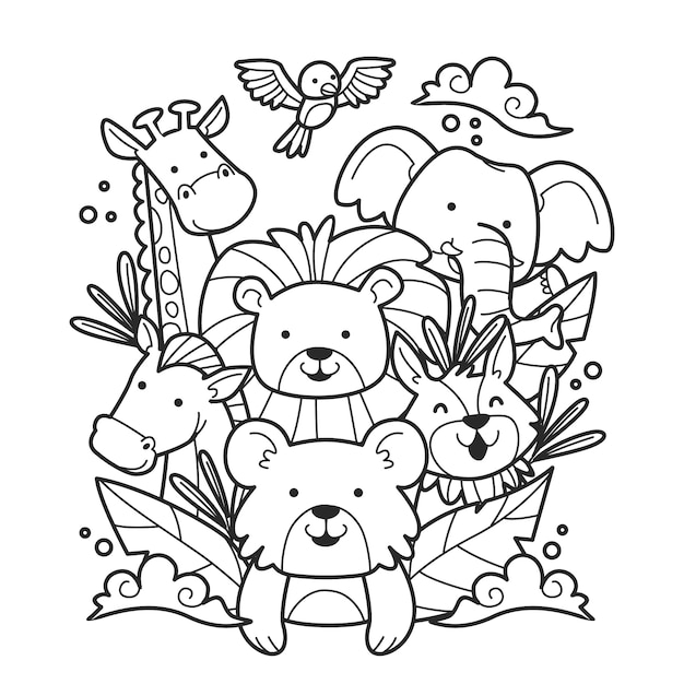 Free vector hand drawn coloring page illustration