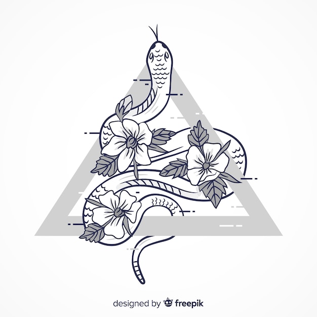 Free vector hand drawn colorless snake illustration