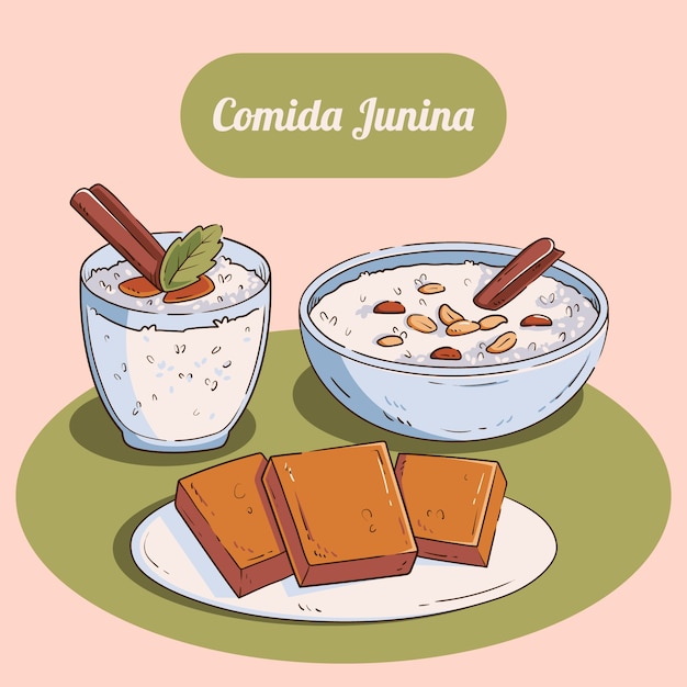 Hand drawn comida junina illustration