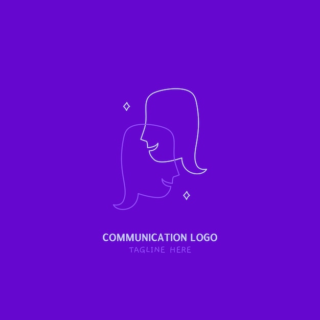 Hand drawn communication logo template