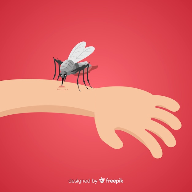 Free Vector hand drawn composition of mosquito biting a