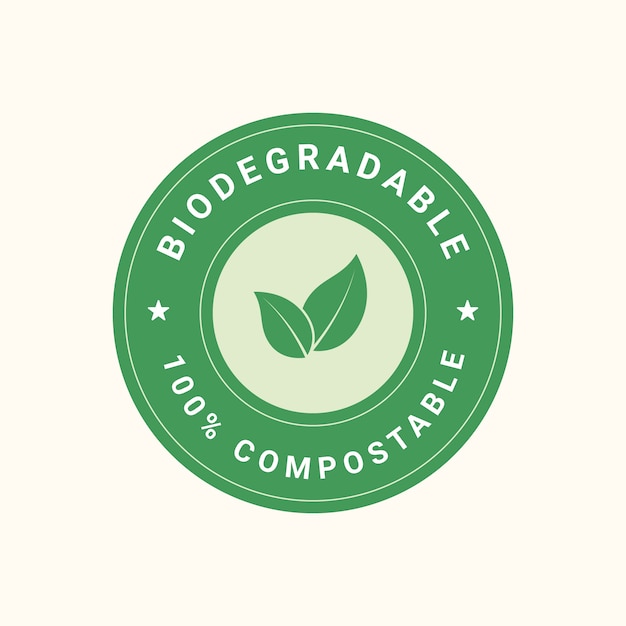 Free Vector hand drawn compostable label