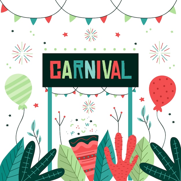 Free Vector hand-drawn concept for carnival event celebration