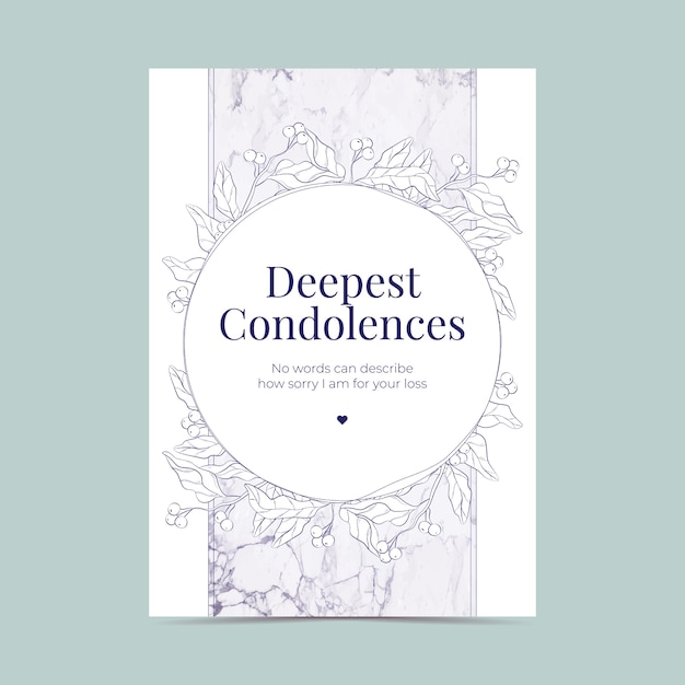 Free Vector hand drawn condolence card template