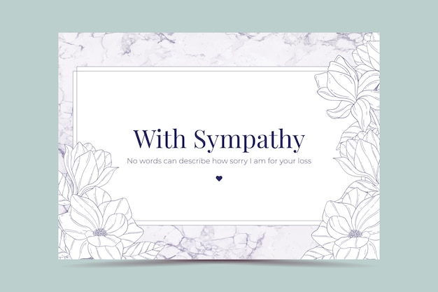 Free Vector hand drawn condolence card template