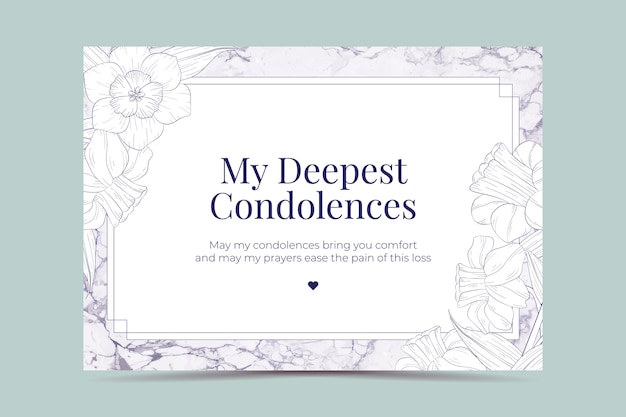 Free vector hand drawn condolence card template