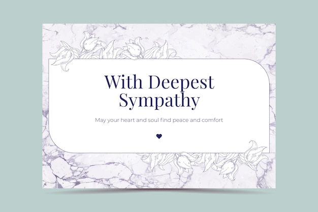 Free vector hand drawn condolence card template