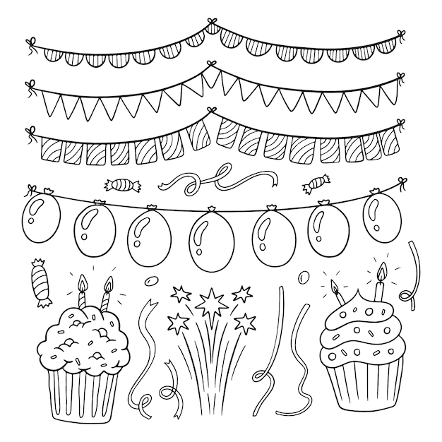 Free Vector hand drawn confetti drawing illustration