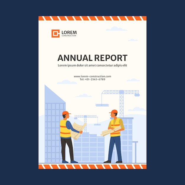 Free Vector hand drawn construction project annual report