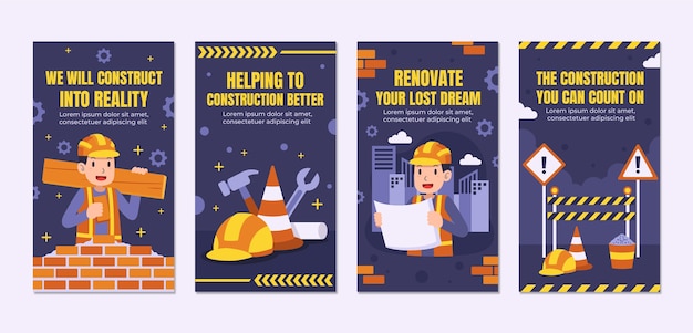 Hand drawn construction template design