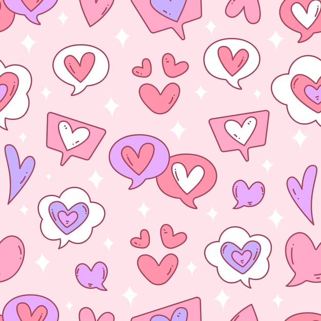 Hand drawn conversation hearts illustration