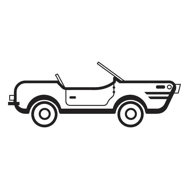 Hand drawn convertible car illustration