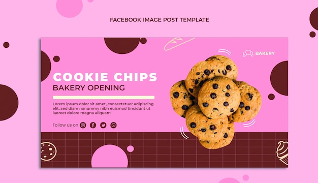 Free Vector hand drawn cookie chips facebook post