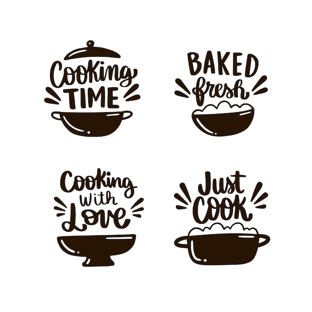 Free Vector hand drawn cooking lettering