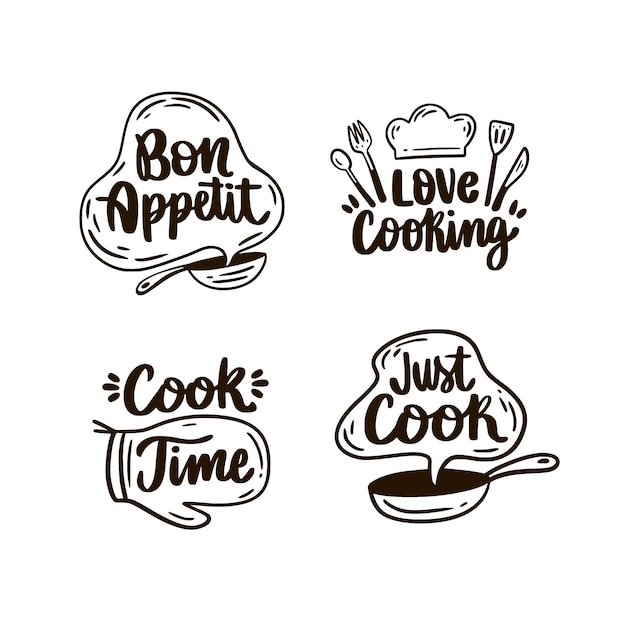 Free Vector hand drawn cooking lettering