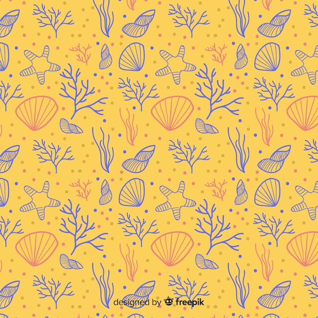 Hand drawn coral background