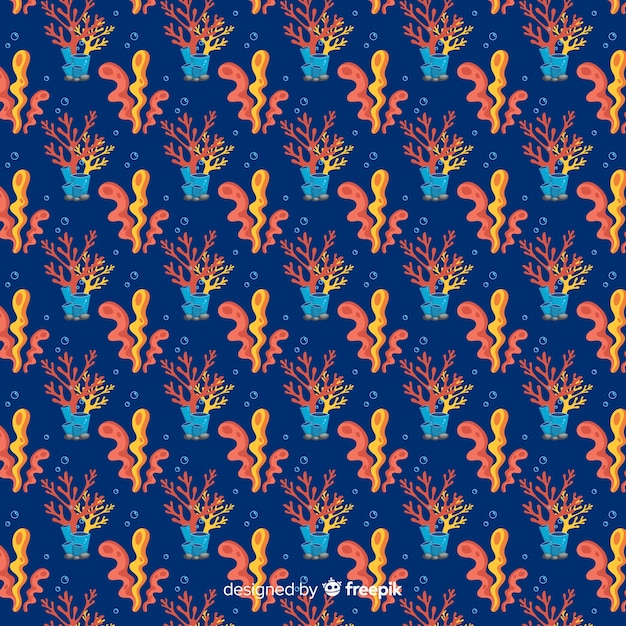 Hand drawn coral background