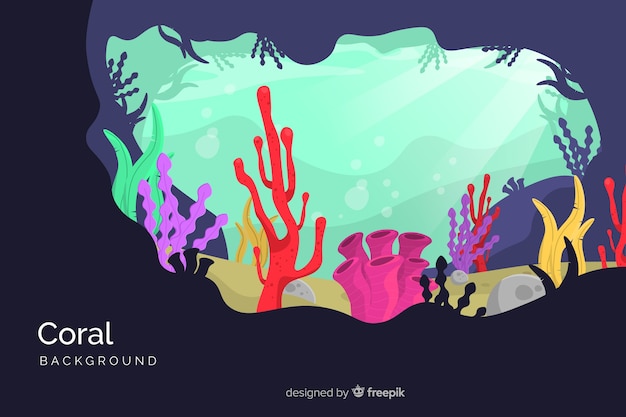 Free vector hand drawn coral background