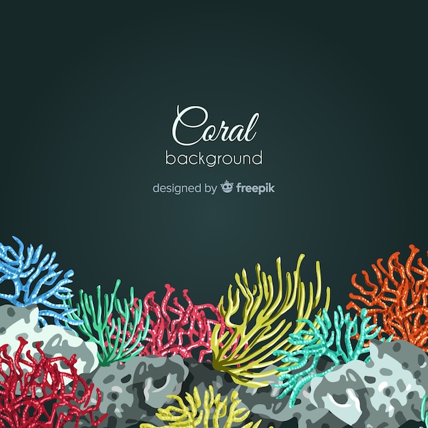 Free Vector hand drawn coral background