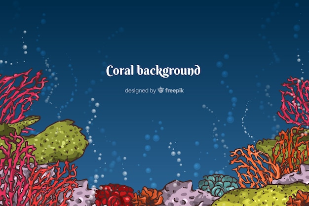 Free Vector hand drawn coral background