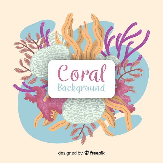 Free vector hand drawn coral background