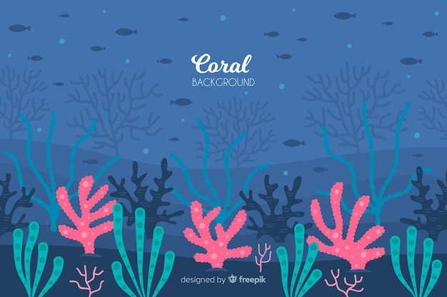 Free Vector hand drawn coral background