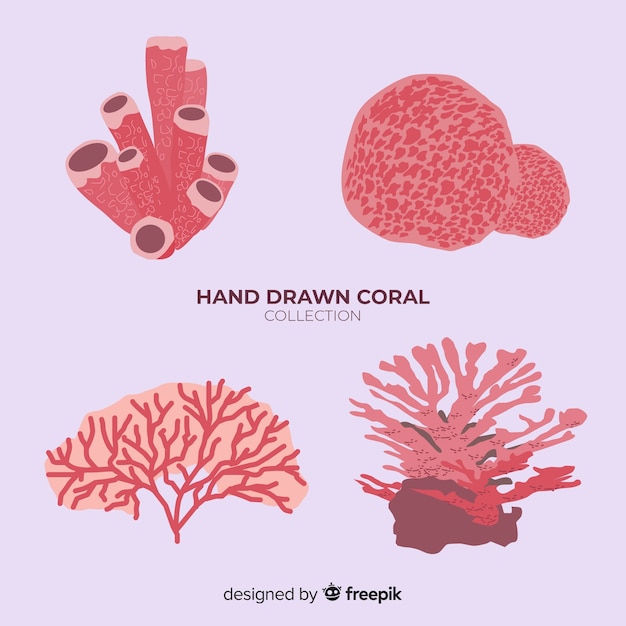 Free vector hand drawn coral collection