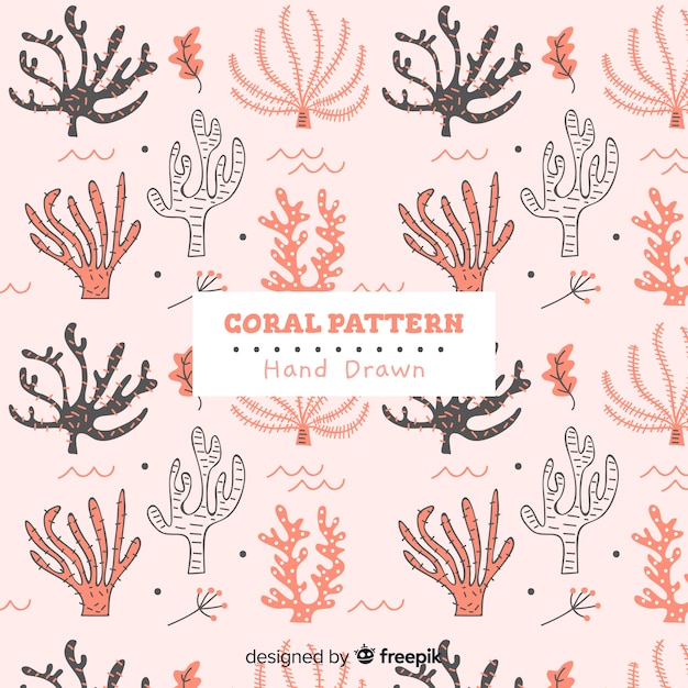 Free Vector hand drawn coral pattern