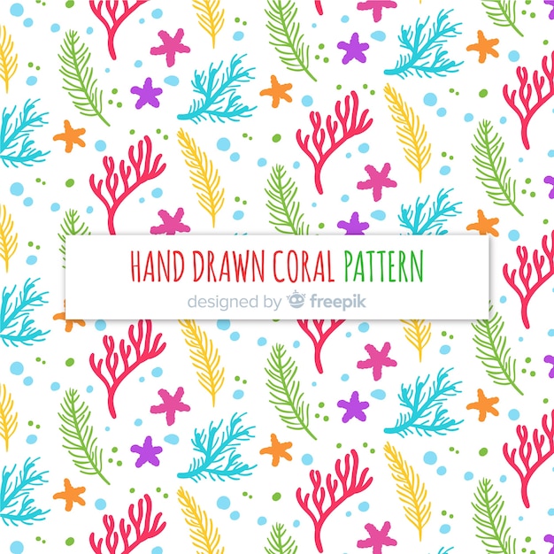 Hand drawn coral pattern