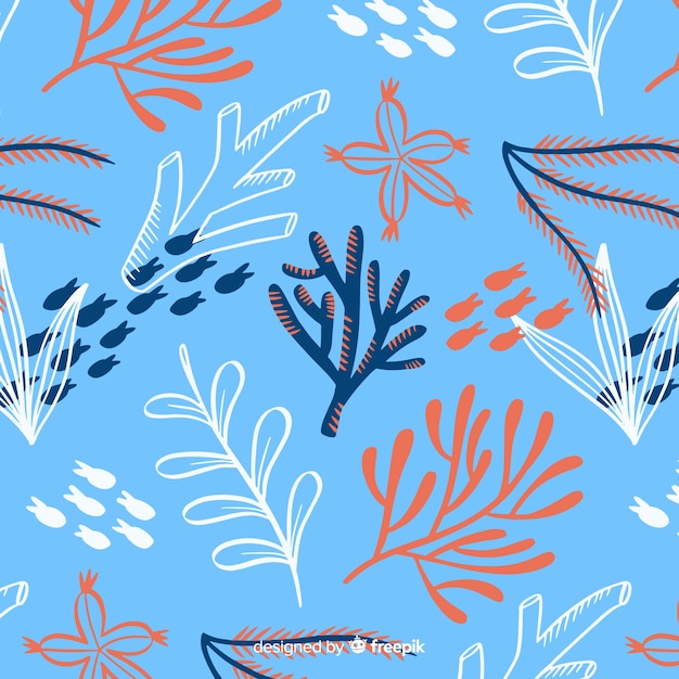 Hand drawn coral pattern