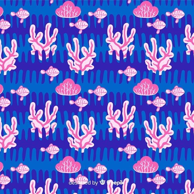 Hand drawn coral pattern