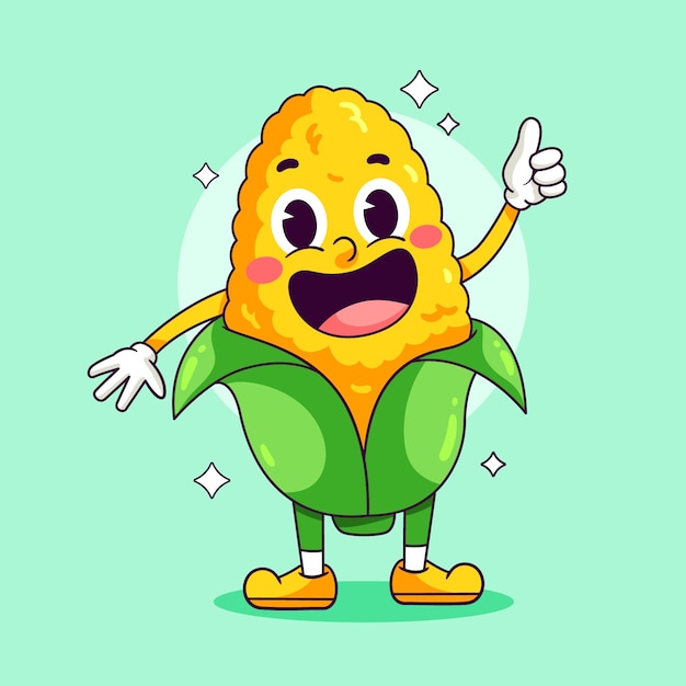 Free vector hand drawn corn  cartoon illustration