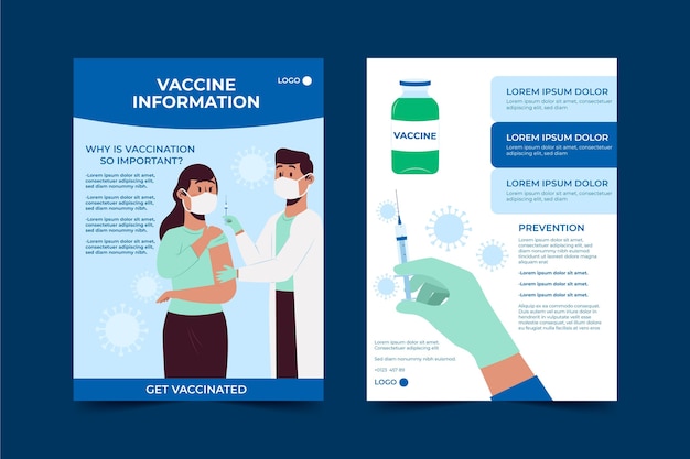 Hand drawn coronavirus vaccination informative brochure