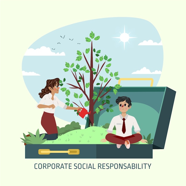 Hand drawn corporate social responsibility concept