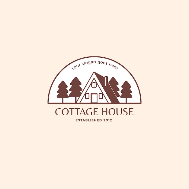 Free Vector hand drawn cottage building logo