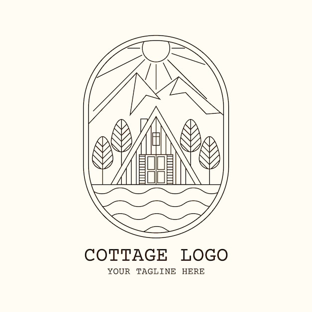 Free vector hand drawn cottage logo