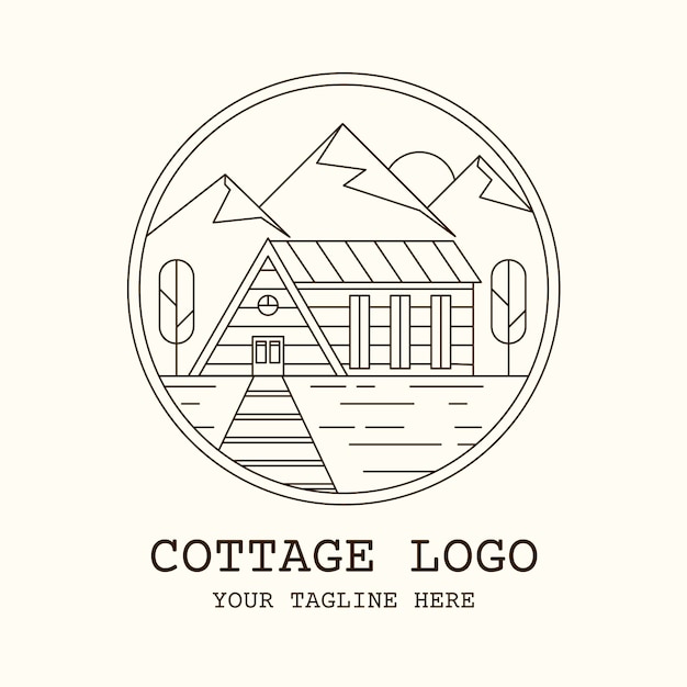 Free Vector hand drawn cottage logo