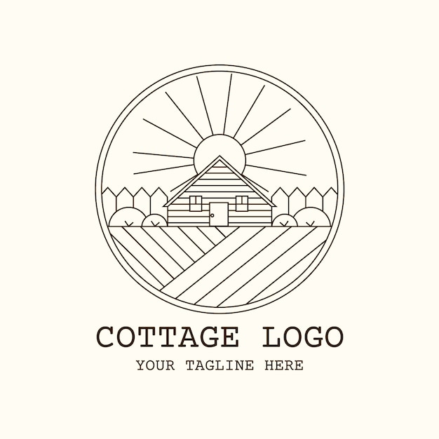 Free Vector hand drawn cottage logo