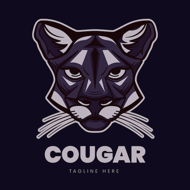 Hand drawn cougar logo template