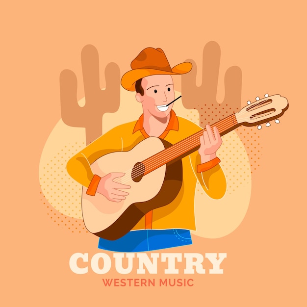 Free Vector hand drawn country music illustration