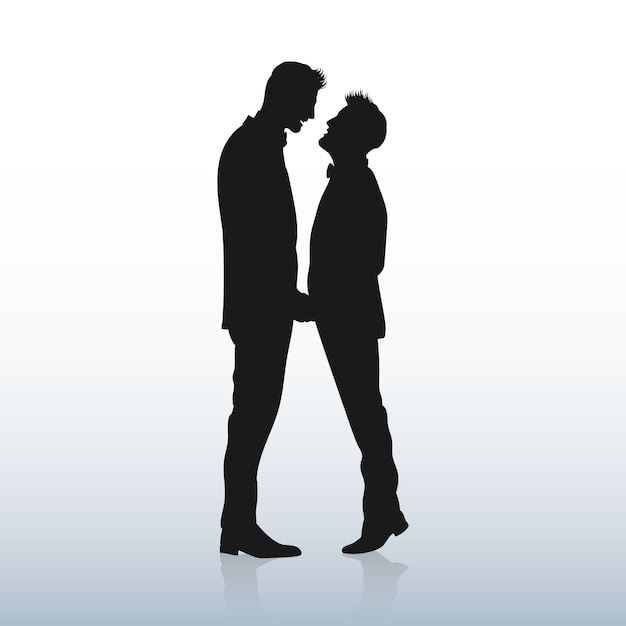 Free Vector hand drawn couple silhouette illustration