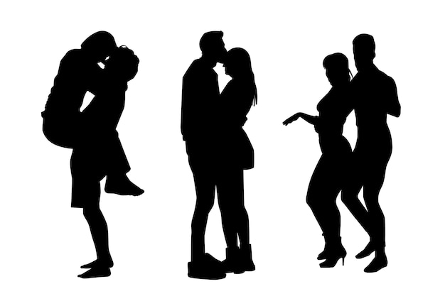 Free Vector hand drawn couple silhouette