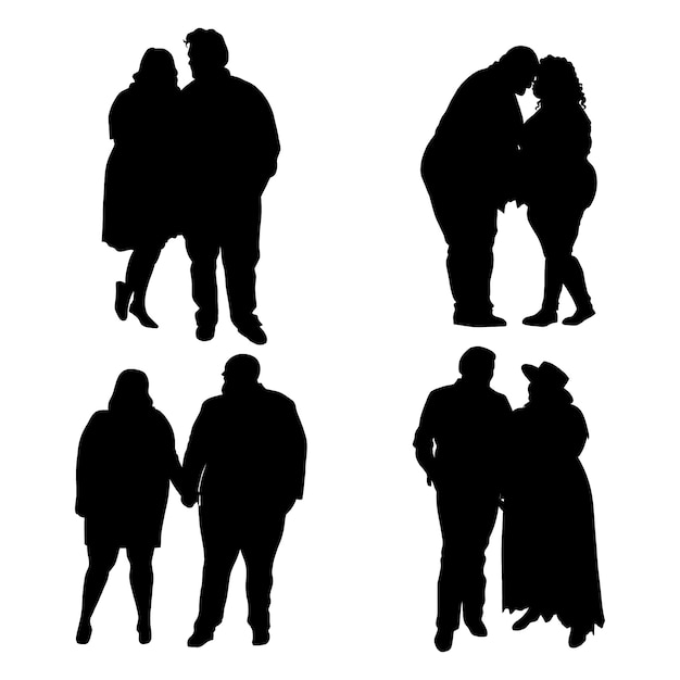 Free Vector hand drawn couple silhouette